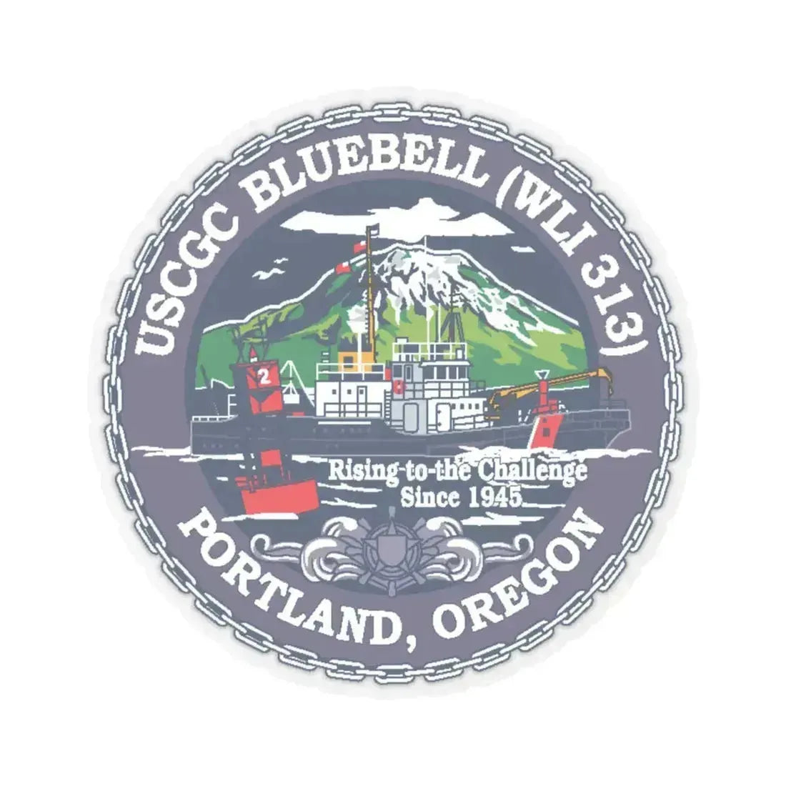 USCG Bluebell WLI 313 Portland Oregon (U.S. Coast Guard) STICKER Vinyl Kiss-Cut Decal 4 Inch Transparent - The Sticker Space