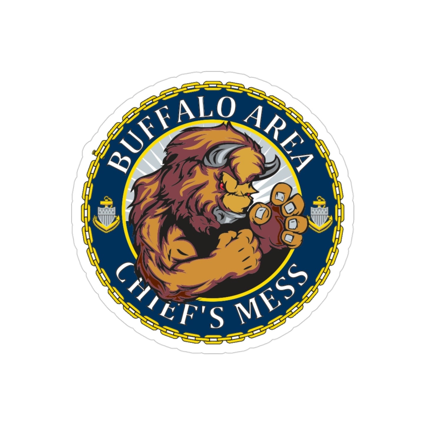 USCG Buffalo Area Cheifs Mess (U.S. Coast Guard) Transparent STICKER Die-Cut Vinyl Decal-3 Inch-The Sticker Space