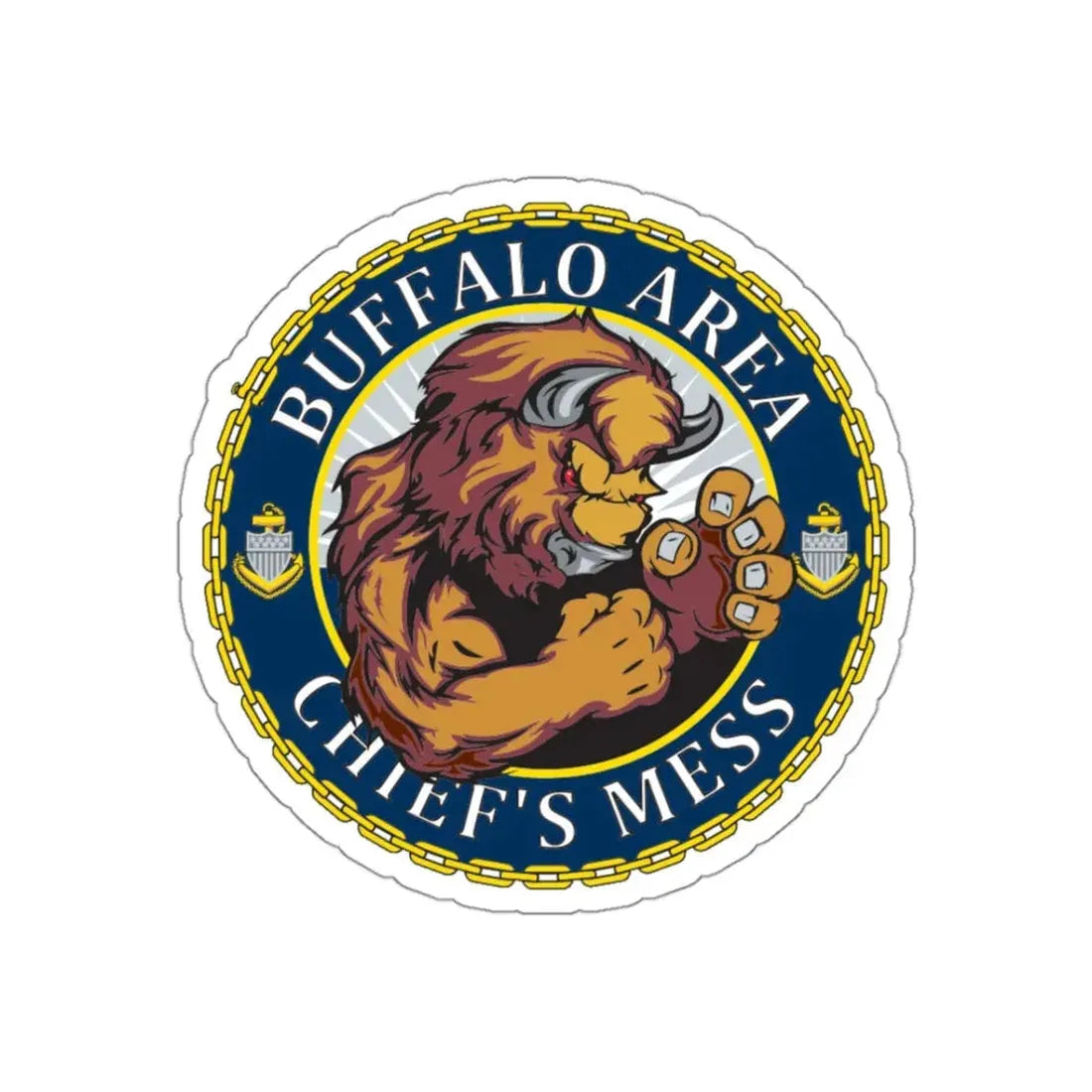 USCG Buffalo Area Cheifs Mess (U.S. Coast Guard) STICKER Vinyl Kiss-Cut Decal 3 Inch White - The Sticker Space