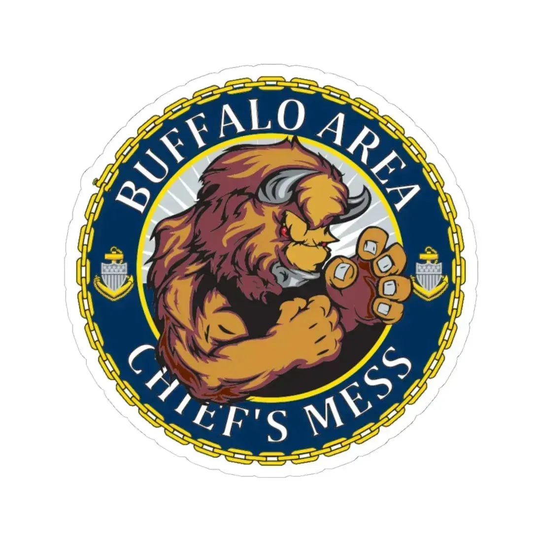 USCG Buffalo Area Cheifs Mess (U.S. Coast Guard) STICKER Vinyl Kiss-Cut Decal 6 Inch White - The Sticker Space
