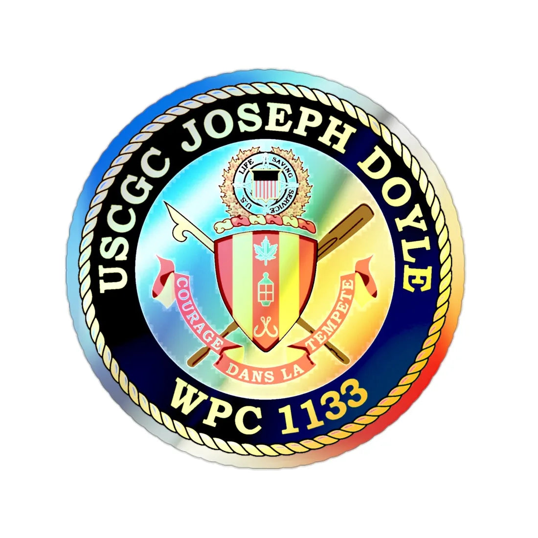 USCG C JOSEPH DOYLE W PC 1133 (U.S. Coast Guard) Holographic STICKER Die-Cut Vinyl Decal 2 Inch Holographic - The Sticker Space