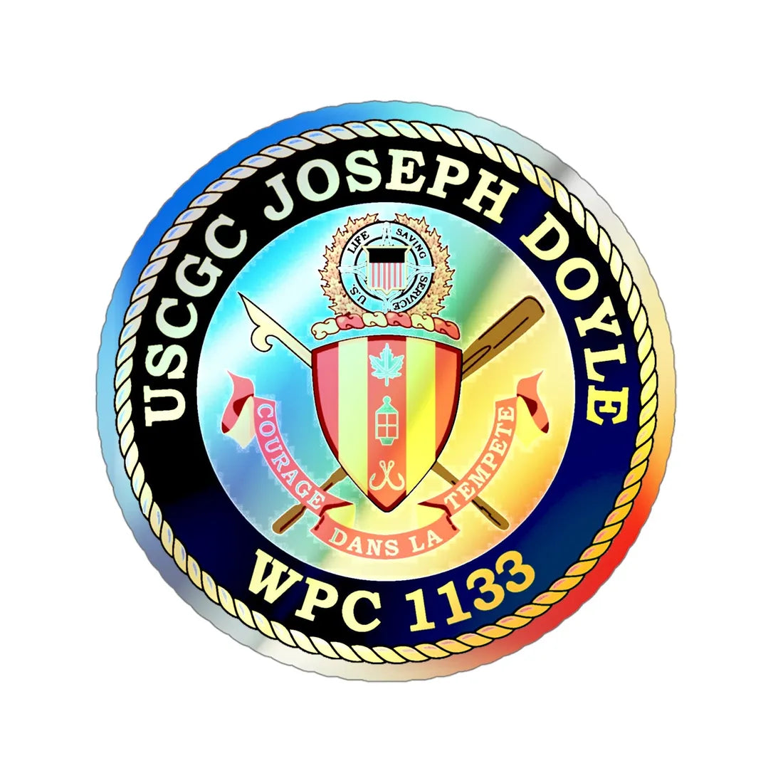 USCG C JOSEPH DOYLE W PC 1133 (U.S. Coast Guard) Holographic STICKER Die-Cut Vinyl Decal 4 Inch Holographic - The Sticker Space