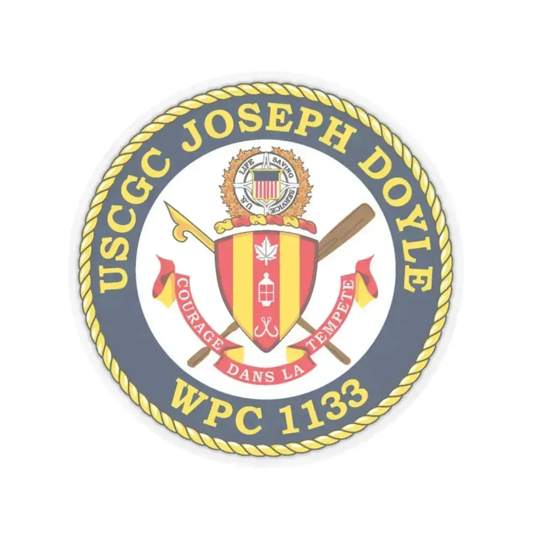 USCG C JOSEPH DOYLE W PC 1133 (U.S. Coast Guard) STICKER Vinyl Kiss-Cut Decal 6 Inch Transparent - The Sticker Space