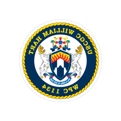 USCG C William Hart WPC 1134 (U.S. Coast Guard) REVERSE PRINT Transparent STICKER-2" × 2"-The Sticker Space