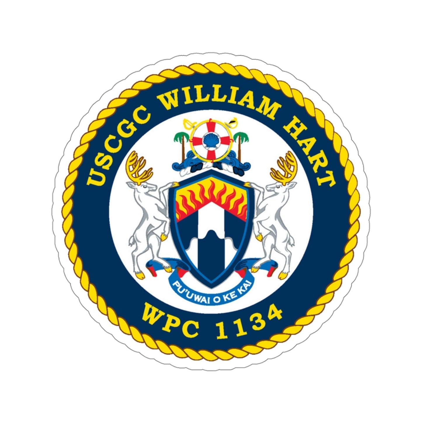 USCG C William Hart WPC 1134 (U.S. Coast Guard) STICKER Vinyl Die-Cut Decal-4 Inch-The Sticker Space