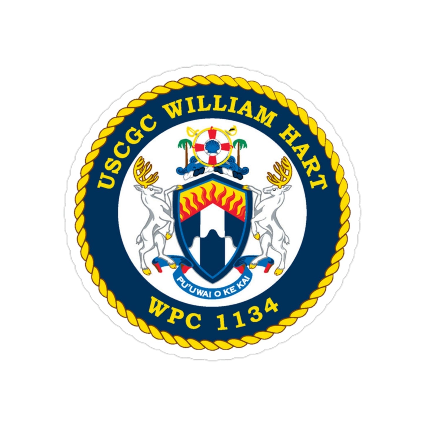 USCG C William Hart WPC 1134 (U.S. Coast Guard) Transparent STICKER Die-Cut Vinyl Decal-2 Inch-The Sticker Space