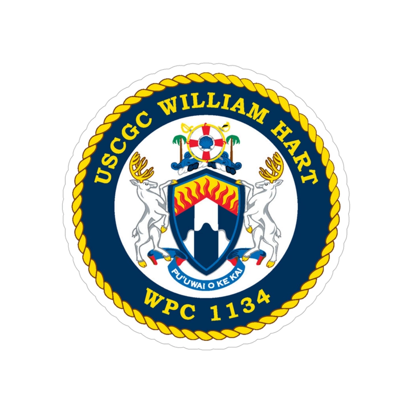 USCG C William Hart WPC 1134 (U.S. Coast Guard) Transparent STICKER Die-Cut Vinyl Decal-4 Inch-The Sticker Space