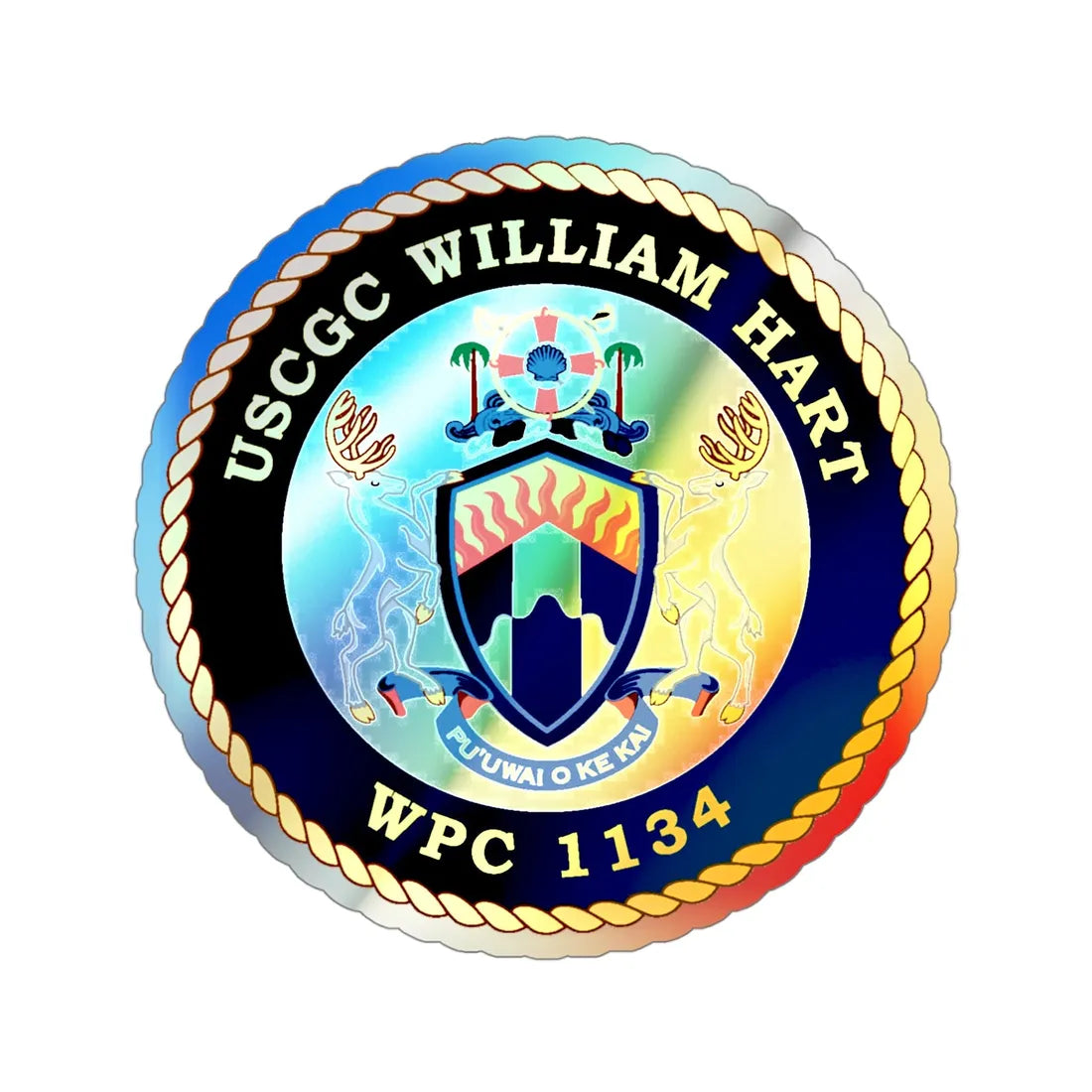 USCG C William Hart WPC 1134 (U.S. Coast Guard) Holographic STICKER Die-Cut Vinyl Decal 4 Inch Holographic - The Sticker Space