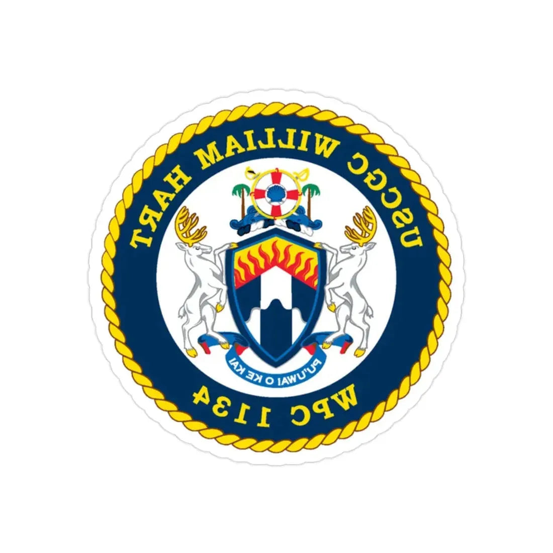 USCG C William Hart WPC 1134 (U.S. Coast Guard) REVERSE PRINT Transparent Die-Cut STICKER 2 Inch Die-Cut Transparent - The Sticker Space