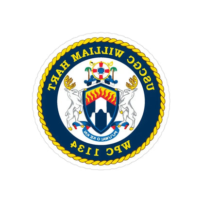 USCG C William Hart WPC 1134 (U.S. Coast Guard) REVERSE PRINT Transparent Die-Cut STICKER 3 Inch Die-Cut Transparent - The Sticker Space
