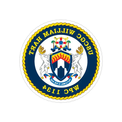 USCG C William Hart WPC 1134 (U.S. Coast Guard) REVERSE PRINT Transparent Die-Cut STICKER 5 Inch Die-Cut Transparent - The Sticker Space
