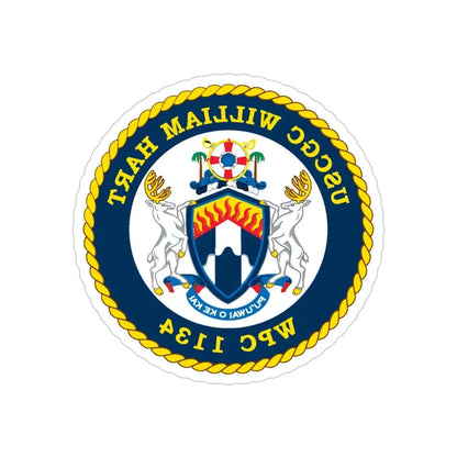 USCG C William Hart WPC 1134 (U.S. Coast Guard) REVERSE PRINT Transparent Die-Cut STICKER 6 Inch Die-Cut Transparent - The Sticker Space