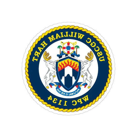 USCG C William Hart WPC 1134 (U.S. Coast Guard) REVERSE PRINT Transparent Die-Cut STICKER 6 Inch Die-Cut Transparent - The Sticker Space