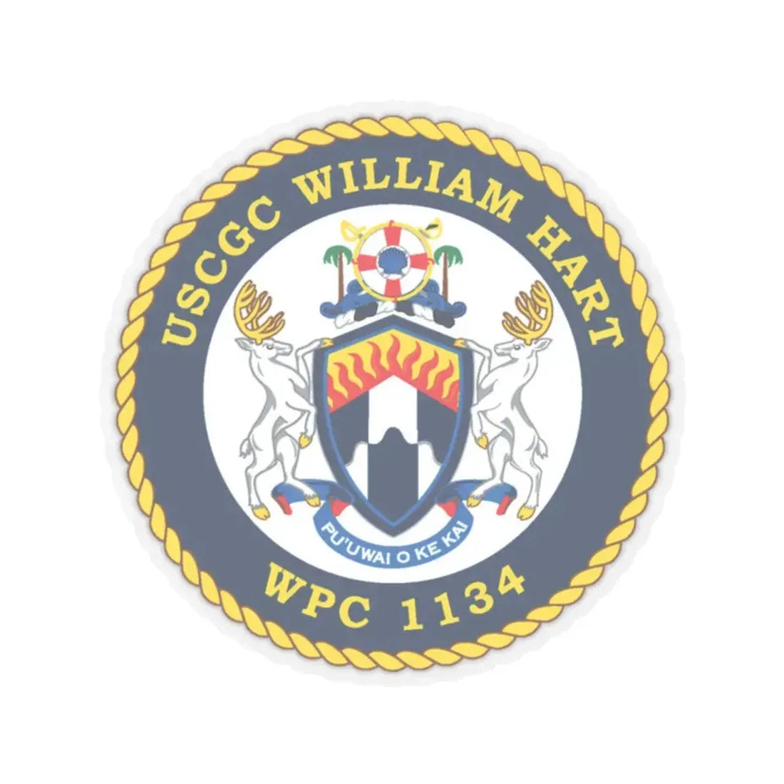 USCG C William Hart WPC 1134 (U.S. Coast Guard) STICKER Vinyl Kiss-Cut Decal 2 Inch Transparent - The Sticker Space