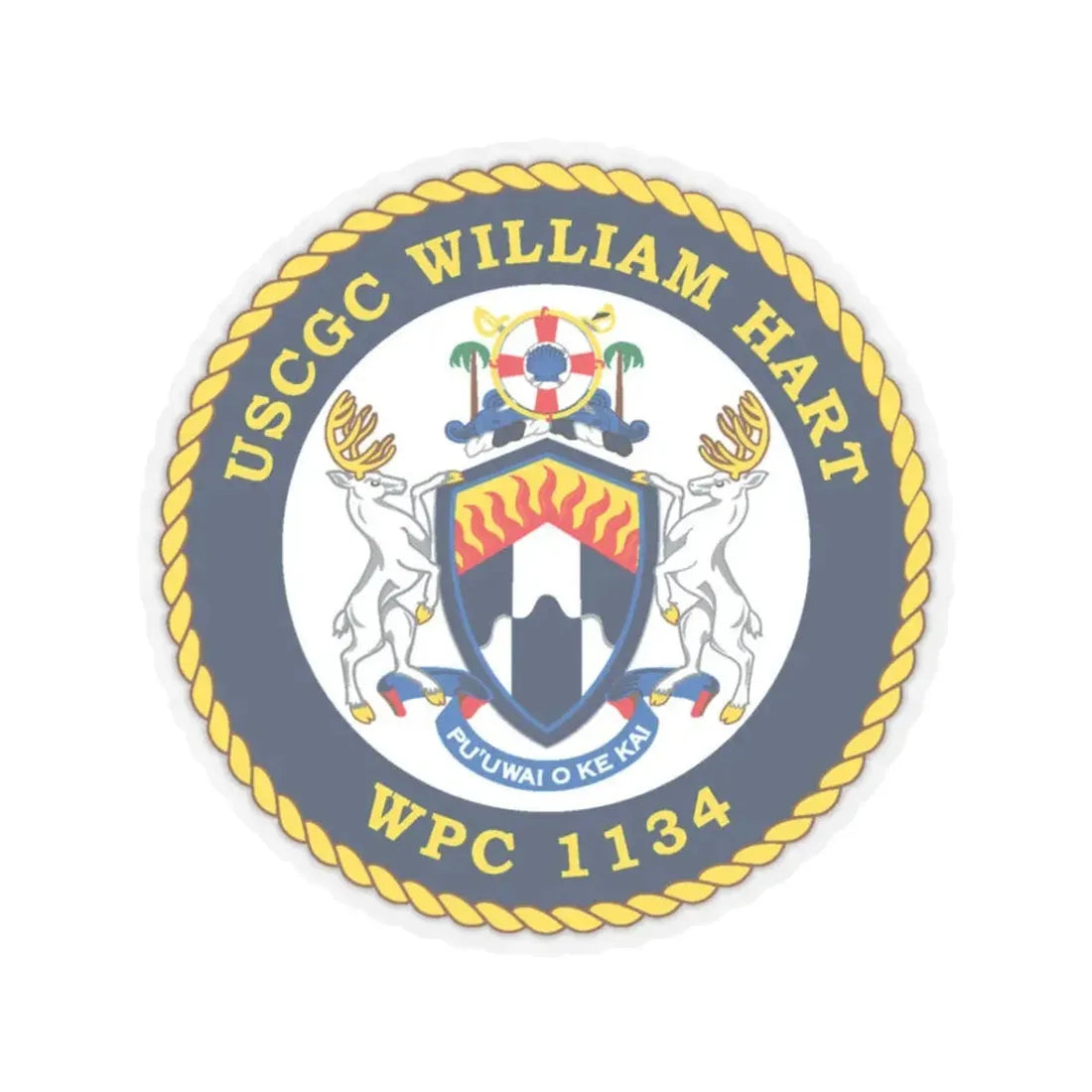 USCG C William Hart WPC 1134 (U.S. Coast Guard) STICKER Vinyl Kiss-Cut Decal 3 Inch Transparent - The Sticker Space