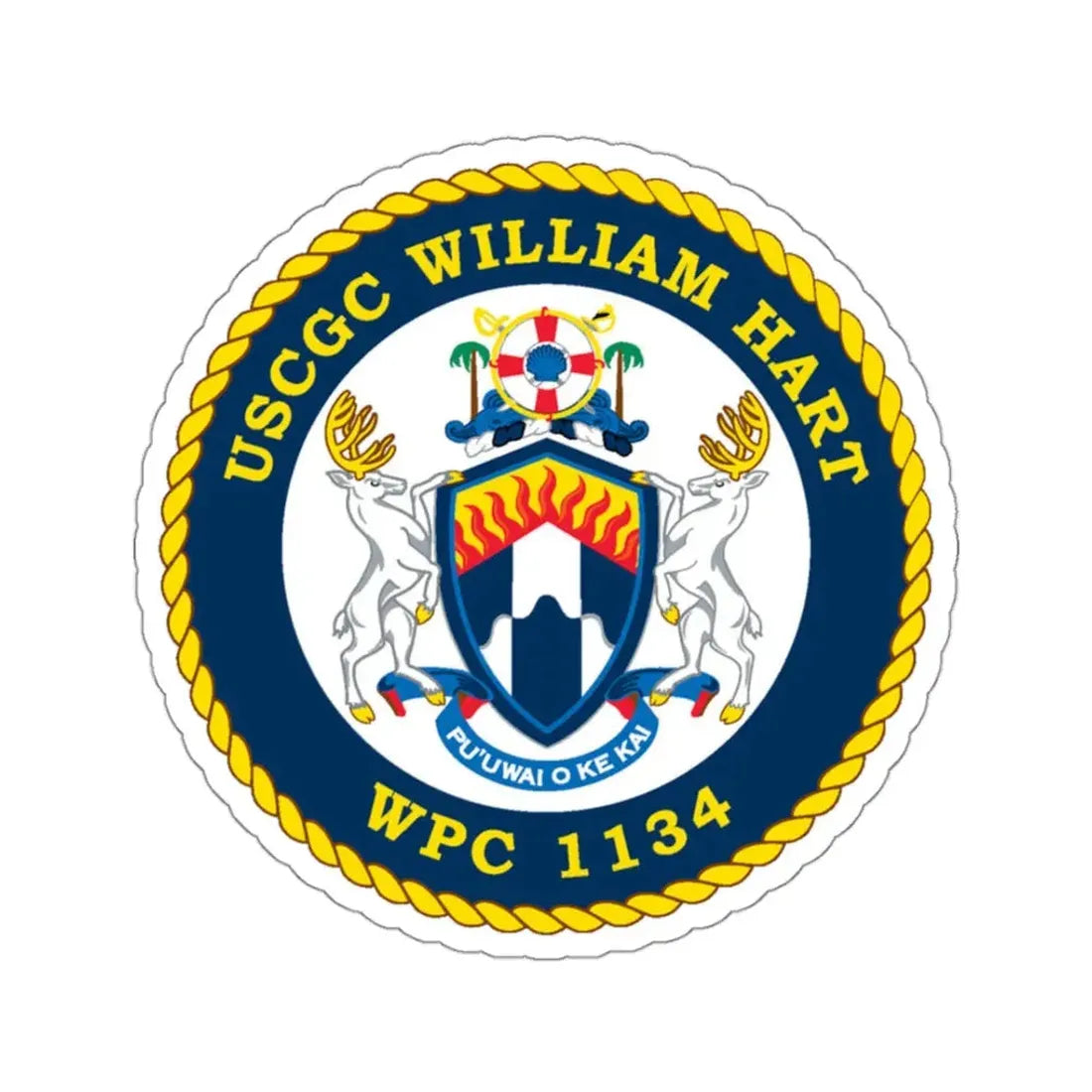 USCG C William Hart WPC 1134 (U.S. Coast Guard) STICKER Vinyl Kiss-Cut Decal 3 Inch White - The Sticker Space