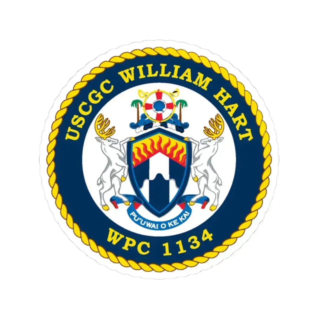 USCG C William Hart WPC 1134 (U.S. Coast Guard) STICKER Vinyl Kiss-Cut Decal 3 Inch White - The Sticker Space