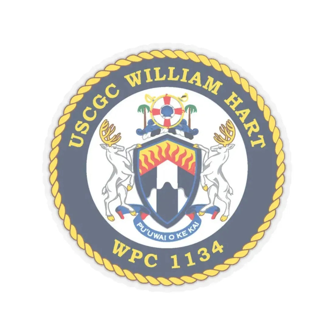 USCG C William Hart WPC 1134 (U.S. Coast Guard) STICKER Vinyl Kiss-Cut Decal 4 Inch Transparent - The Sticker Space