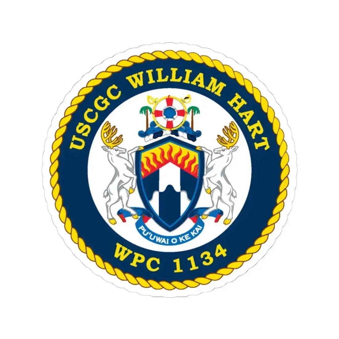 USCG C William Hart WPC 1134 (U.S. Coast Guard) STICKER Vinyl Kiss-Cut Decal 4 Inch White - The Sticker Space