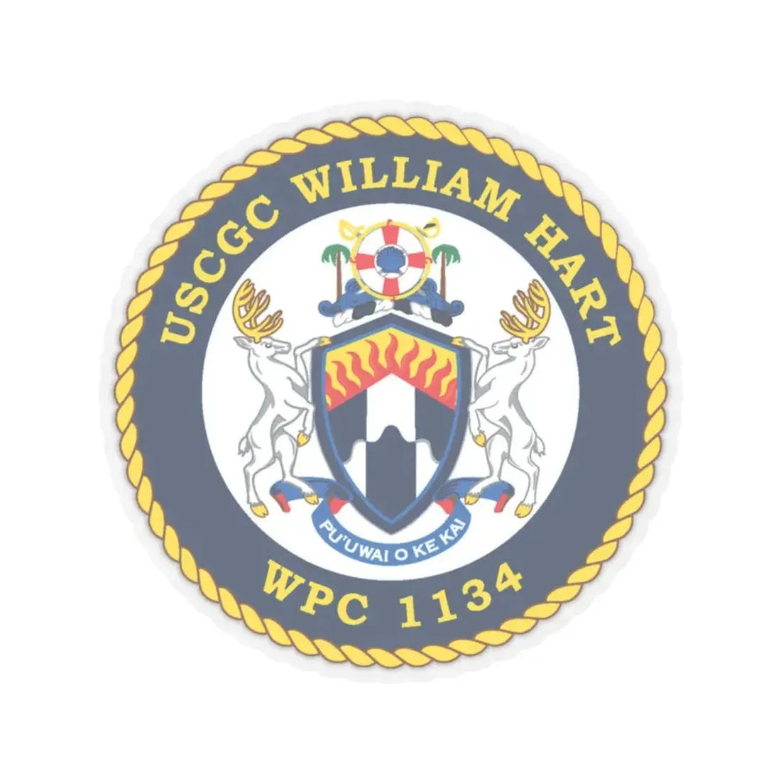 USCG C William Hart WPC 1134 (U.S. Coast Guard) STICKER Vinyl Kiss-Cut Decal 6 Inch Transparent - The Sticker Space