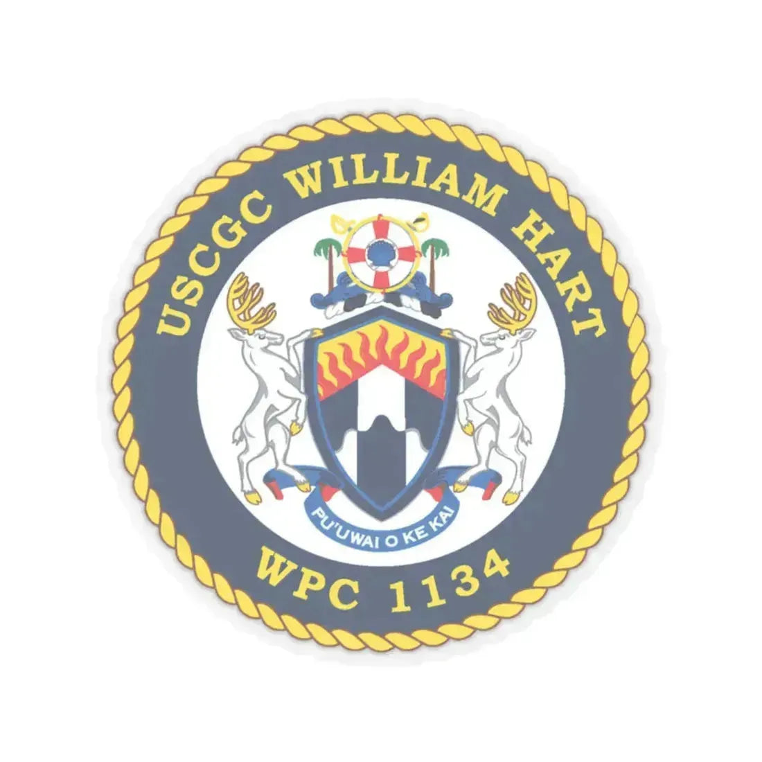USCG C William Hart WPC 1134 (U.S. Coast Guard) STICKER Vinyl Kiss-Cut Decal 6 Inch Transparent - The Sticker Space