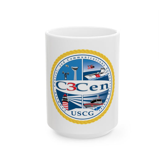 USCG C3 Cen Command Control Comm Engineering (U.S. Coast Guard) White Coffee Mug-15oz-The Sticker Space