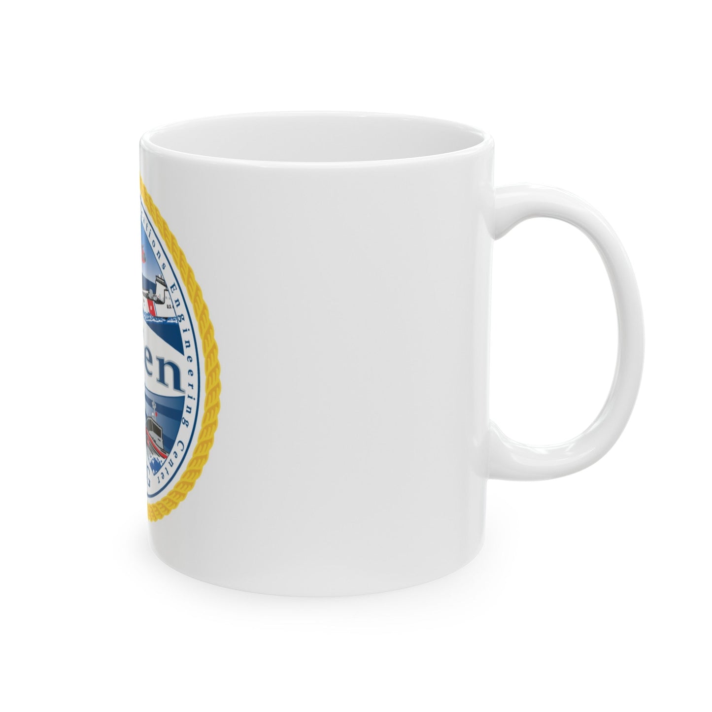 USCG C3 Cen Command Control Comm Engineering (U.S. Coast Guard) White Coffee Mug-The Sticker Space