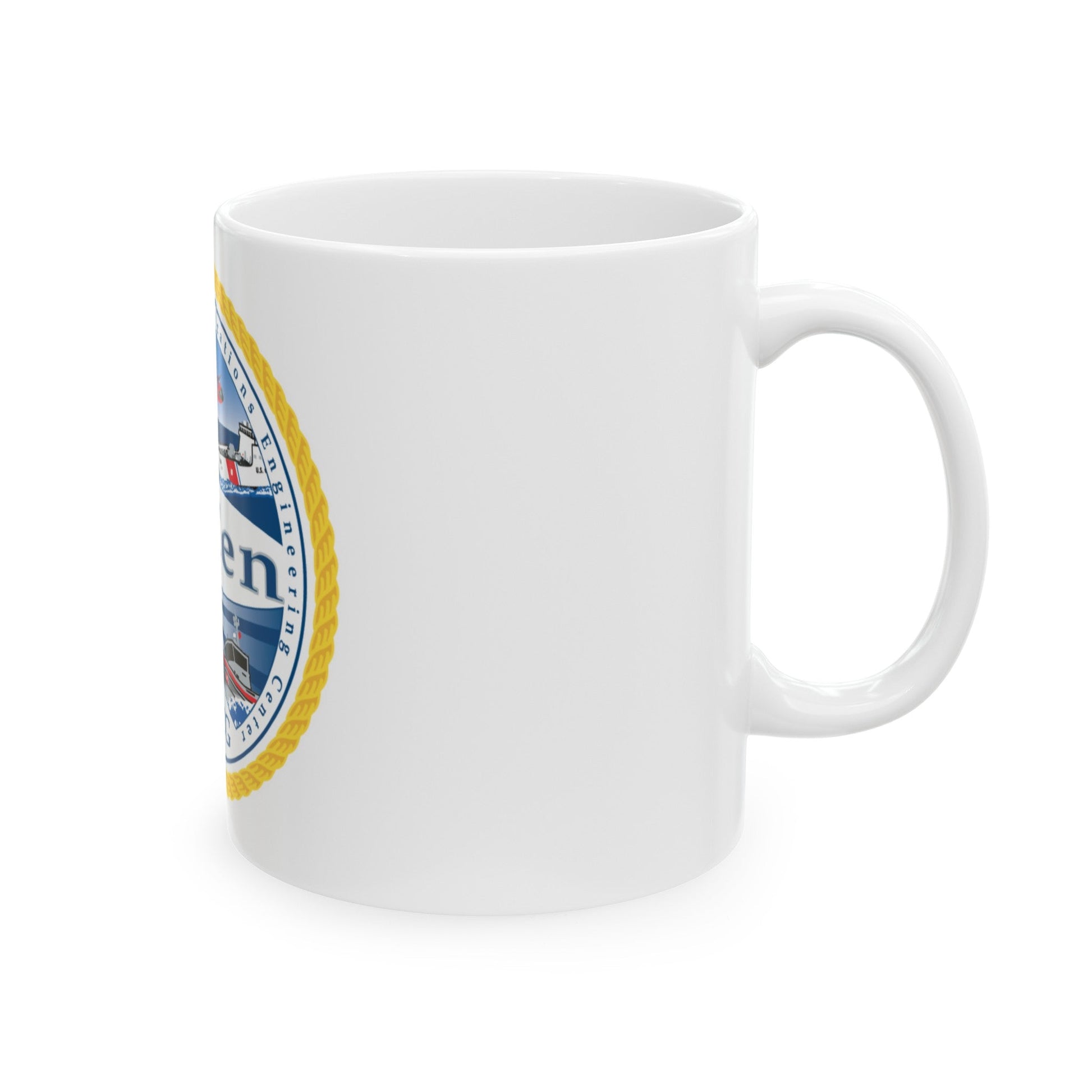 USCG C3 Cen Command Control Comm Engineering (U.S. Coast Guard) White Coffee Mug-The Sticker Space