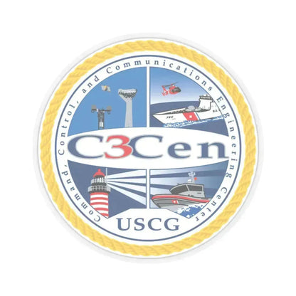 USCG C3 Cen Command Control Comm Engineering (U.S. Coast Guard) STICKER Vinyl Kiss-Cut Decal 4 Inch Transparent - The Sticker Space