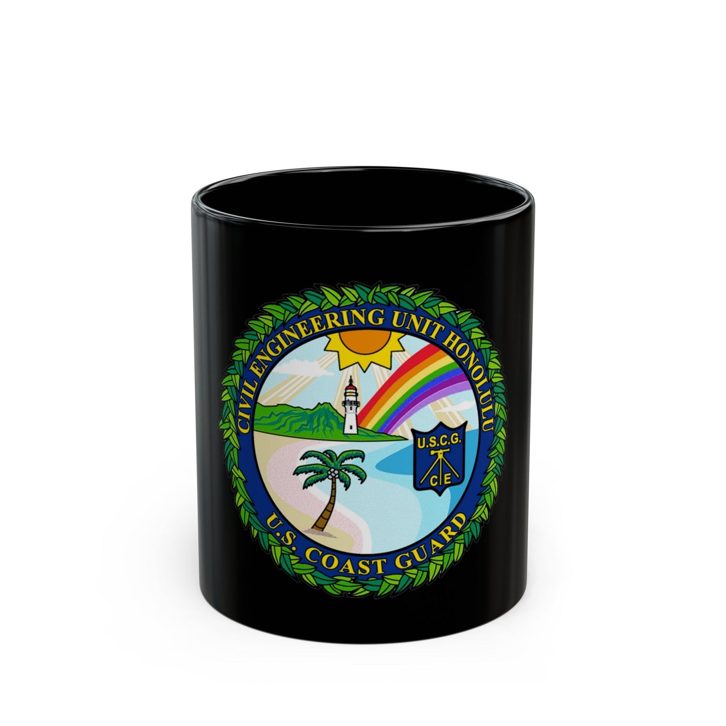 USCG CE Unit Honolulu (U.S. Coast Guard) Black Coffee Mug-11oz-The Sticker Space