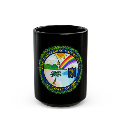 USCG CE Unit Honolulu (U.S. Coast Guard) Black Coffee Mug-15oz-The Sticker Space