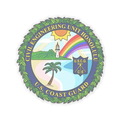 USCG CE Unit Honolulu (U.S. Coast Guard) STICKER Vinyl Kiss-Cut Decal 2 Inch Transparent - The Sticker Space