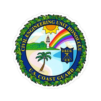 USCG CE Unit Honolulu (U.S. Coast Guard) STICKER Vinyl Kiss-Cut Decal 6 Inch White - The Sticker Space