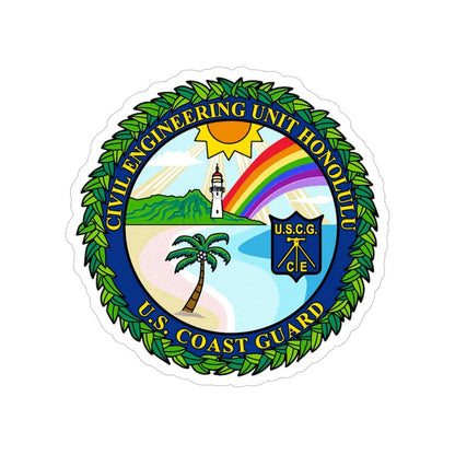 USCG CE Unit Honolulu (U.S. Coast Guard) Transparent STICKER Die-Cut Vinyl Decal 4 Inch - The Sticker Space