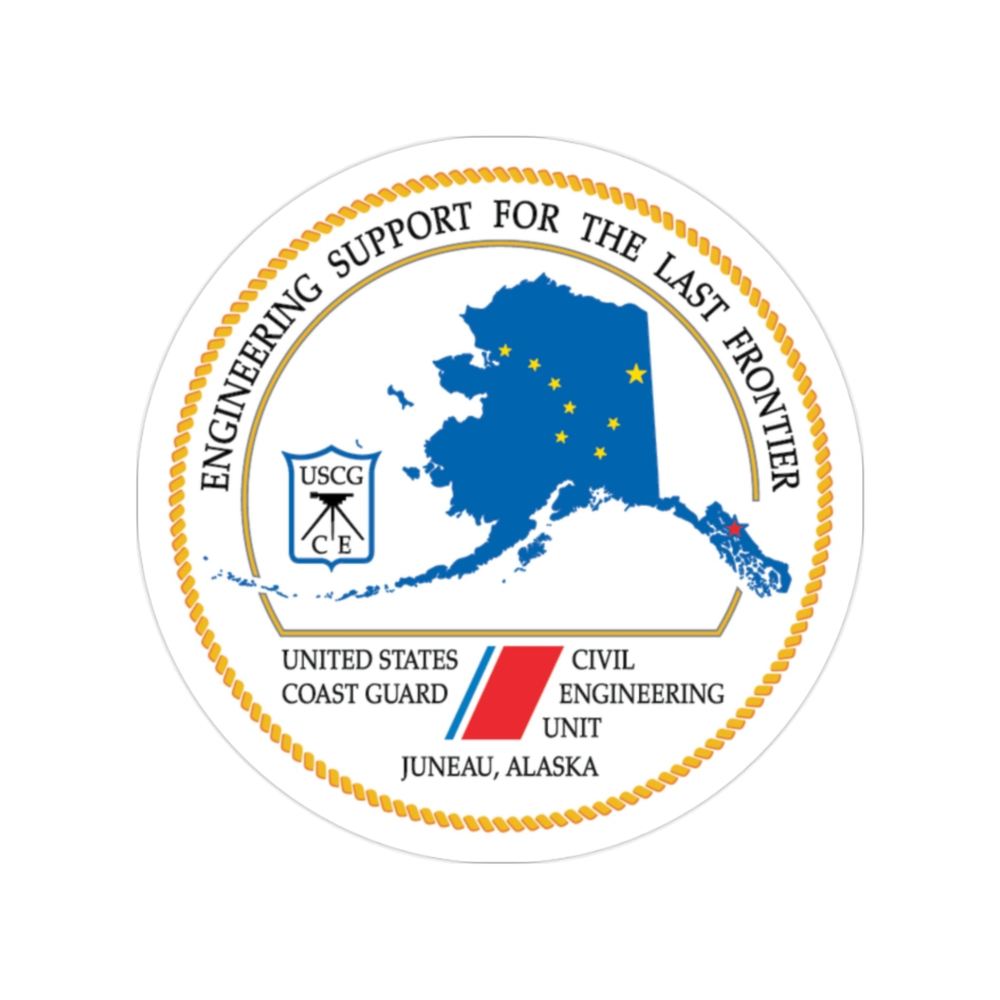 USCG CEU Juneau NEW 08 (U.S. Coast Guard) Transparent STICKER Die-Cut Vinyl Decal-2 Inch-The Sticker Space