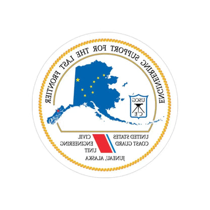 USCG CEU Juneau NEW 08 (U.S. Coast Guard) REVERSE PRINT Transparent Die-Cut STICKER 2 Inch Die-Cut Transparent - The Sticker Space