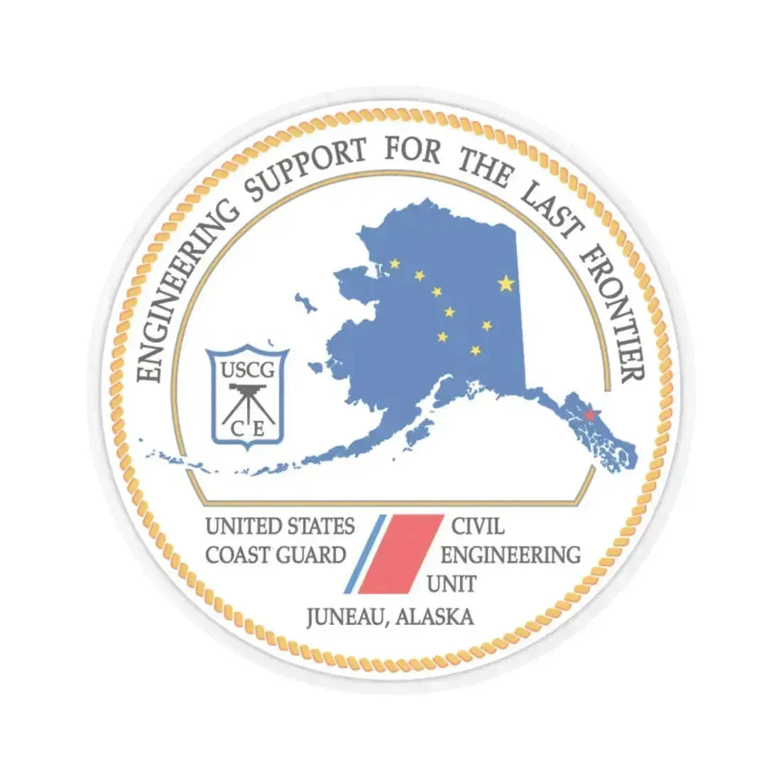 USCG CEU Juneau NEW 08 (U.S. Coast Guard) STICKER Vinyl Kiss-Cut Decal 3 Inch Transparent - The Sticker Space