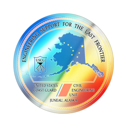 USCG CEU Juneau (U.S. Coast Guard) Holographic STICKER Die-Cut Vinyl Decal 2 Inch Holographic - The Sticker Space