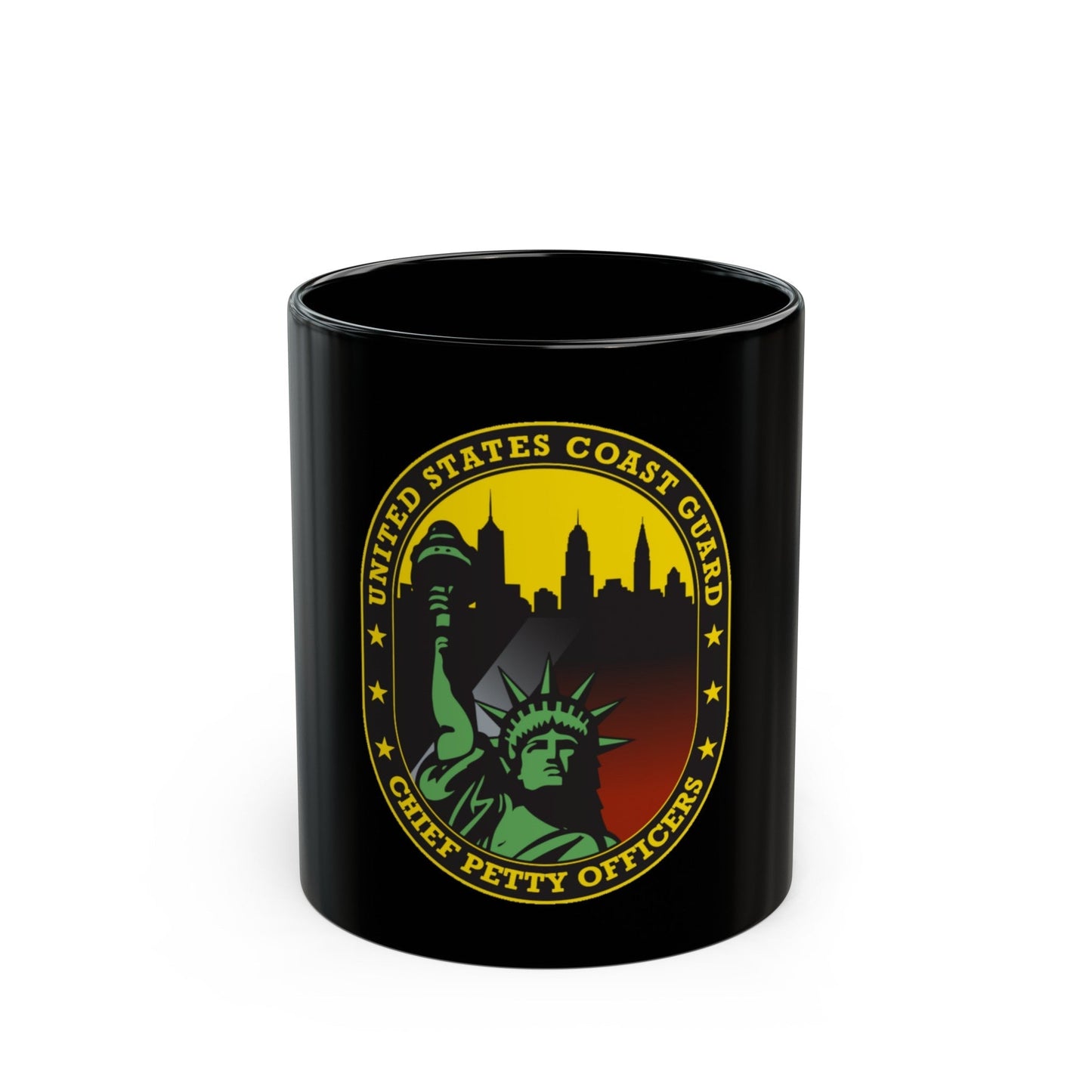 USCG Chief Petty Officer CPO (U.S. Coast Guard) Black Coffee Mug-11oz-The Sticker Space