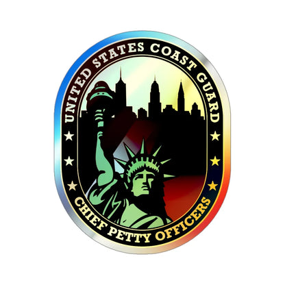 USCG Chief Petty Officer CPO (U.S. Coast Guard) Holographic STICKER Die-Cut Vinyl Decal 3 Inch Holographic - The Sticker Space