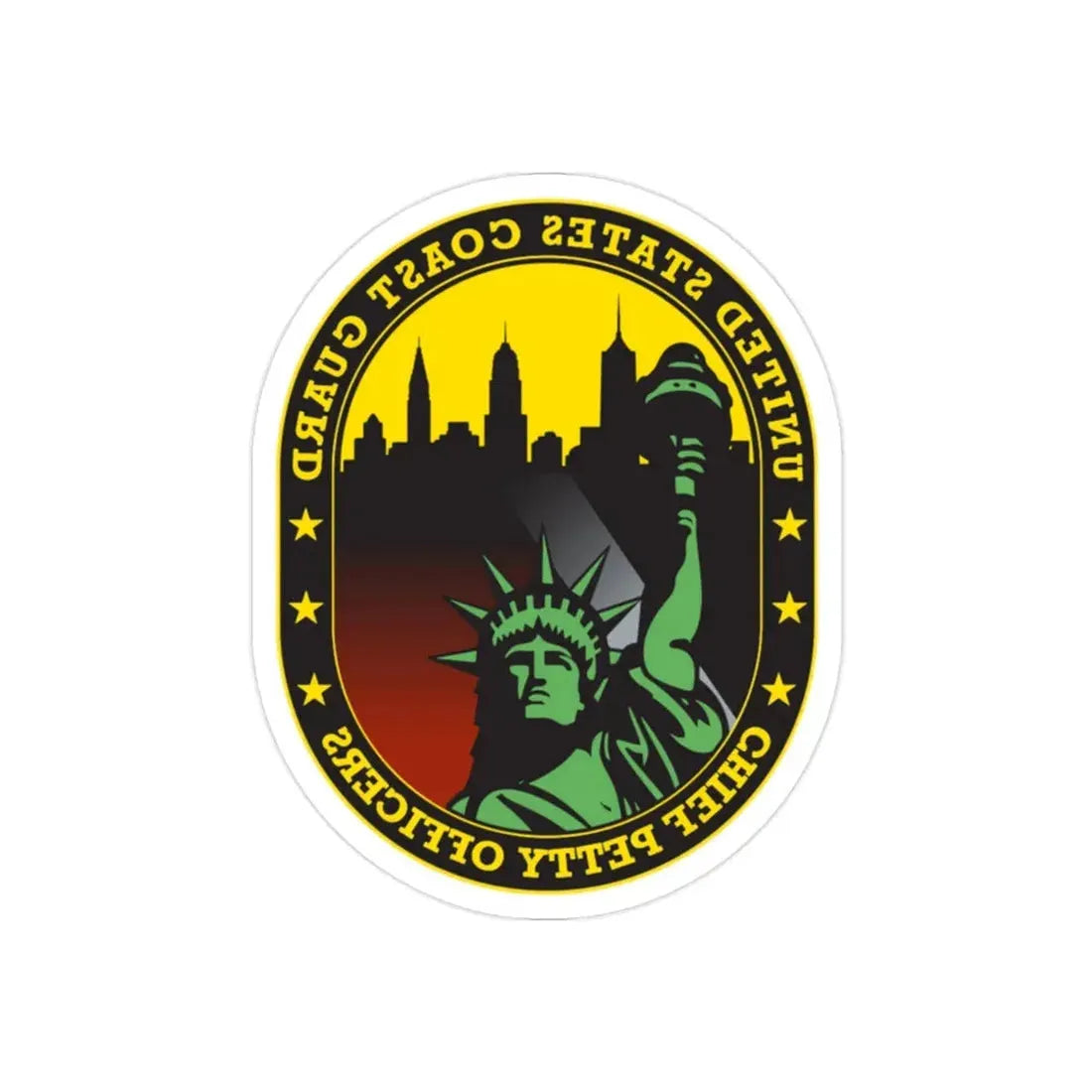 USCG Chief Petty Officer CPO (U.S. Coast Guard) REVERSE PRINT Transparent Die-Cut STICKER 2 Inch Die-Cut Transparent - The Sticker Space