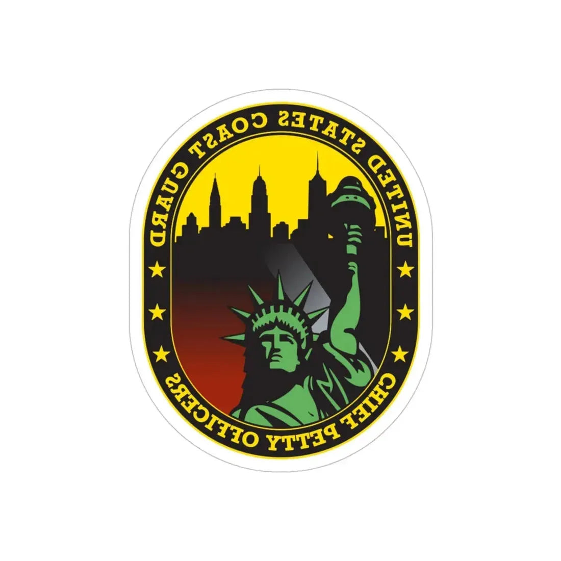 USCG Chief Petty Officer CPO (U.S. Coast Guard) REVERSE PRINT Transparent Die-Cut STICKER 4 Inch Die-Cut Transparent - The Sticker Space