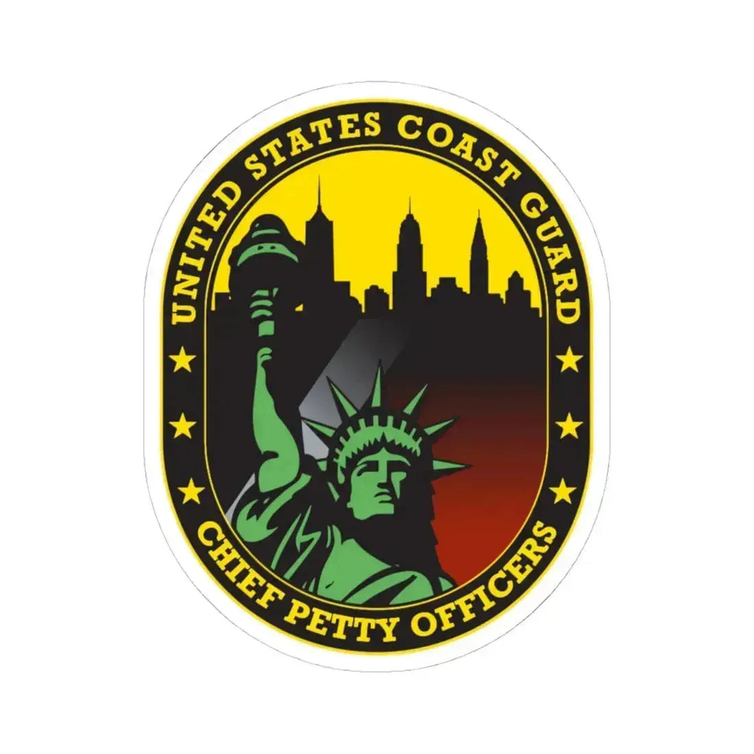 USCG Chief Petty Officer CPO (U.S. Coast Guard) STICKER Vinyl Kiss-Cut Decal 4 Inch White - The Sticker Space