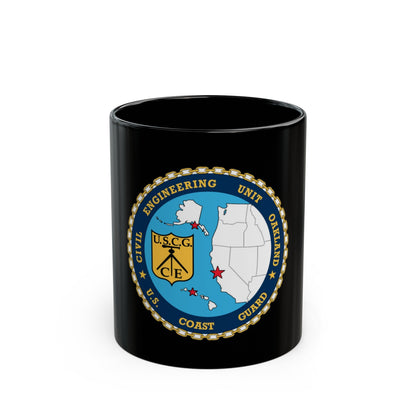 USCG Civil Eng Unit Oakland (U.S. Coast Guard) Black Coffee Mug-11oz-The Sticker Space