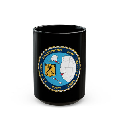 USCG Civil Eng Unit Oakland (U.S. Coast Guard) Black Coffee Mug-15oz-The Sticker Space