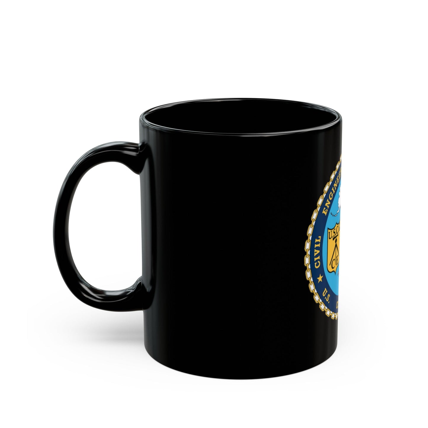 USCG Civil Eng Unit Oakland (U.S. Coast Guard) Black Coffee Mug-The Sticker Space