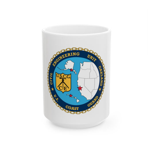 USCG Civil Eng Unit Oakland (U.S. Coast Guard) White Coffee Mug-15oz-The Sticker Space