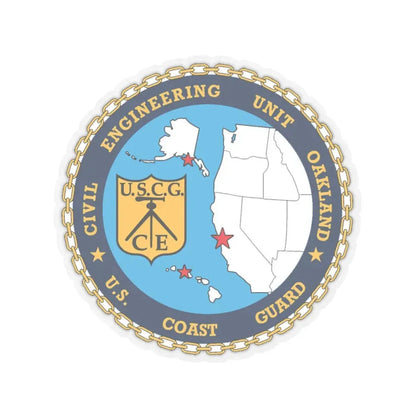 USCG Civil Eng Unit Oakland (U.S. Coast Guard) STICKER Vinyl Kiss-Cut Decal 3 Inch Transparent - The Sticker Space
