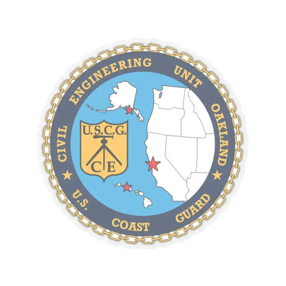 USCG Civil Eng Unit Oakland (U.S. Coast Guard) STICKER Vinyl Kiss-Cut Decal 6 Inch Transparent - The Sticker Space