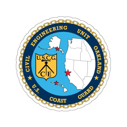 USCG Civil Eng Unit Oakland (U.S. Coast Guard) STICKER Vinyl Kiss-Cut Decal 6 Inch White - The Sticker Space